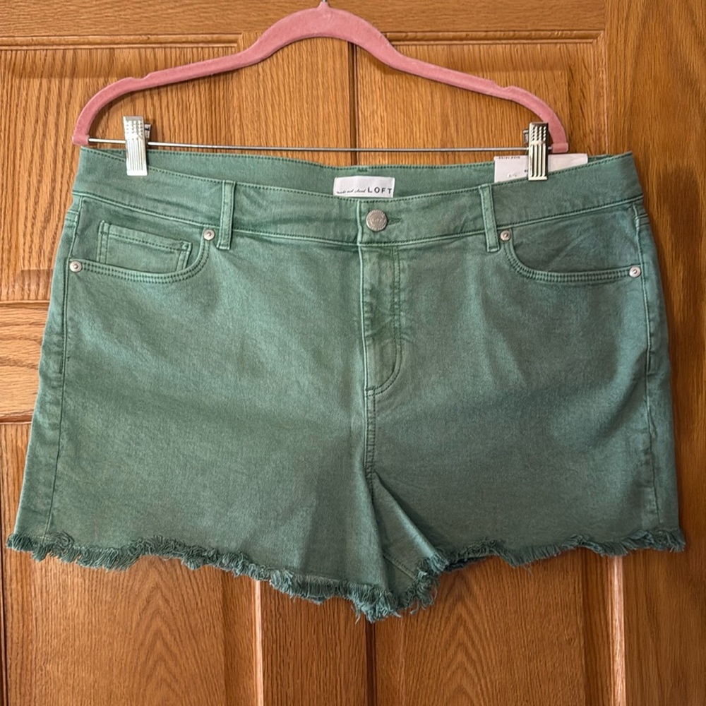 made and loved LOFT Green 5 Pocket Denim Shorts Size 32/14
NWT
